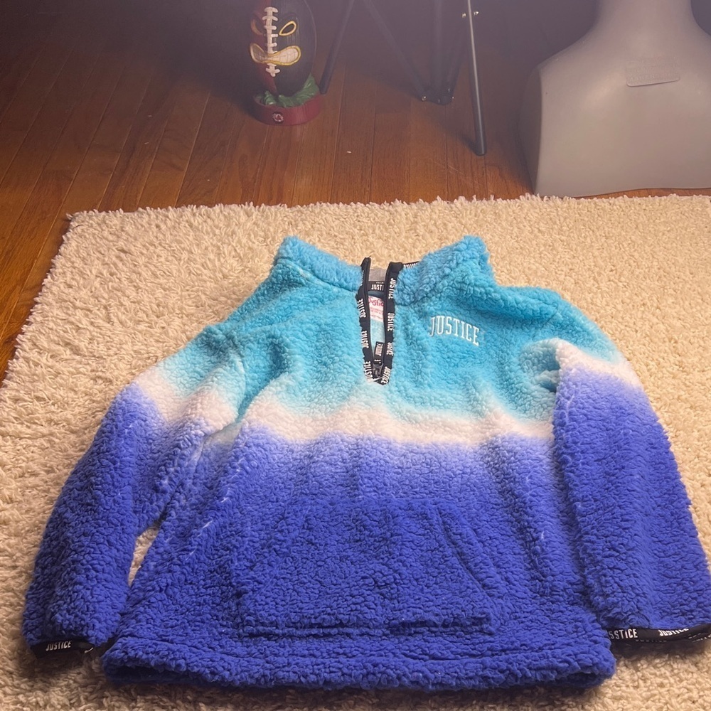 GIRLS JUSTICE SOFT FLEECE PULLOVER SIZE 10 PREOWNED
